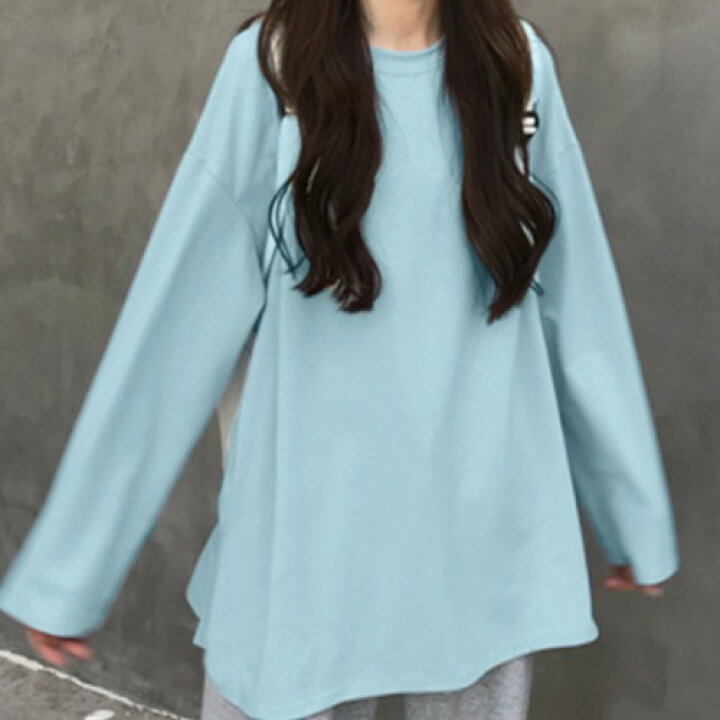 楽天市場】 大きめ Tシャツ レディース 春 秋 冬 長袖 全8色 ワン  