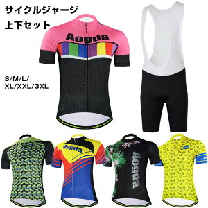 サイクルジャージ 上下セット ビブパンツ 半袖ウエア サイクリング用 ロードバイク ウェア 自転車ウェア 夏用サイクルジャージ 半袖 サイクルウエア ビブパンツ 自転車 送料無料 レディー