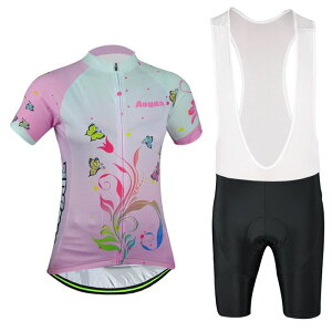サイクルジャージ 上下セット ビブパンツ 半袖ウエア サイクリング用 ロードバイク ウェア 自転車ウェア 夏用サイクルジャージ 半袖 サイクルウエア ビブパンツ 自転車 送料無料 レディー