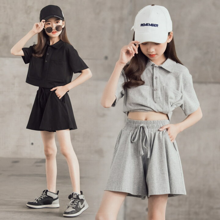 夏物 上下セット カジュアル 快適 ワイドパンツ 女の子 キッズ Tシャツ 