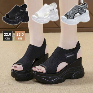 厚底サンダル レディース 夏用 カジュアルサンダル ハイヒール スポーツサンダル 広幅 9cmヒール コンフォート サンダル メッシュ 軽量 歩きやすい カジュアル 夏用 旅行 室内 お出かけ 美脚