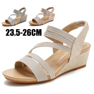 サンダル レディースパンプス サンダル 痛くない 歩きやすい ボヘミア 疲れない 厚底 ウェッジソール 厚底サンダル 5cmヒール ハイヒールサンダル おしゃれ ウンドトゥ キラキラ 軽量 滑り止