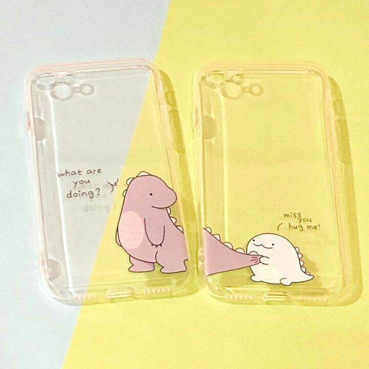 楽天市場 訳ありsale メール便 送料無料 Iphone スマホケース クリア 恐竜 親子 Iphone7 Iphone8 Iphone11 インスタ 映え かわいい おしゃれ 流行 おそろ 韓国コスメショップlady