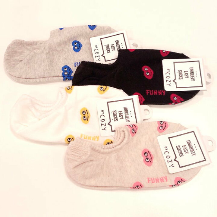 楽天市場 メール便6足までｏｋ 靴下 レディース 韓国ソックス ハート柄 顔 スニーカー 靴下 ショート丈 Woman Made In Korea 韓国コスメショップlady