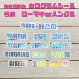 K-POP グッズ aespa エスパ ホログラム ステッカー 名前 ローマ字 ハングル メール便可 オリジナル ペンライト キラキラ シール ネーム オタ活 推し活 MY マイ