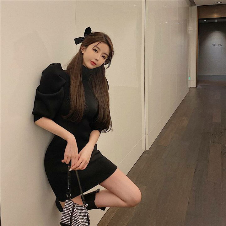 ミニワンピース ドレス ブラック 韓国 セクシー オルチャン 通販 ミニワンピース ドレス ブラック セクシー 韓国 オルチャン