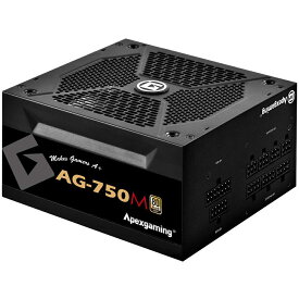Apexgaming AGシリーズ 80 PLUS GOLD認証 750W フルプラグインATX電源 10年保証 PSU AG-750M-JP PSEケーブル (750W)
