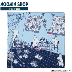 MOOMIN TRIBUTE WORKS ハンカチ リトルミイのイタズラ ブルー ハンカチーフ キャラクター イラスト かわいい 北欧 おしゃれ 贈り物 ギフト プレゼント 入学祝い 誕生日 レディース キッズ 大判 鈴木マサル 50 50 ムーミン フローレン ミイ ミィ ミー ムーミンママ ミムラ