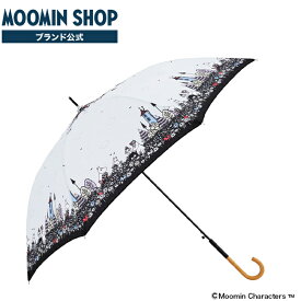 傘 ムーミン／花畑 ムーミン 雨傘 MOOMIN おしゃれ かわいい ジャンプ傘 ワンタッチ式 長雨傘 雨傘 大きい 60cm 通勤 通学 UVカット率90%以上