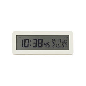 無印良品 デジタル電波時計(大音量アラーム機能付) 置時計・ホワイト 15832620