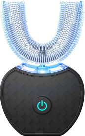 ブラシ 音波振動歯 ブラシ IPX7防水 ワイヤレス充電 360°U型 ブラック