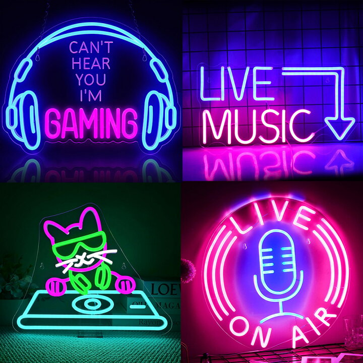 楽天市場】LIVE MUSICネオンサイン 音楽ネオンライトサイン USB電源LED 