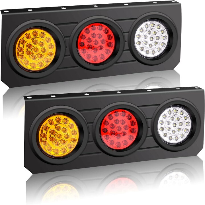 槌屋ヤック株式会社 2個 ウインカー ブレーキ リバース テールライト LED トラック テールライト 長方形 ウインカー ストップ LED トレーラー