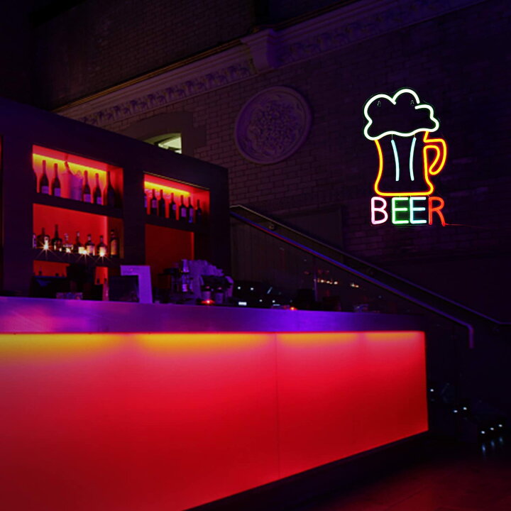 楽天市場】ネオンサイン ビール 壁掛け LEDネオンライト BEERネオン 
