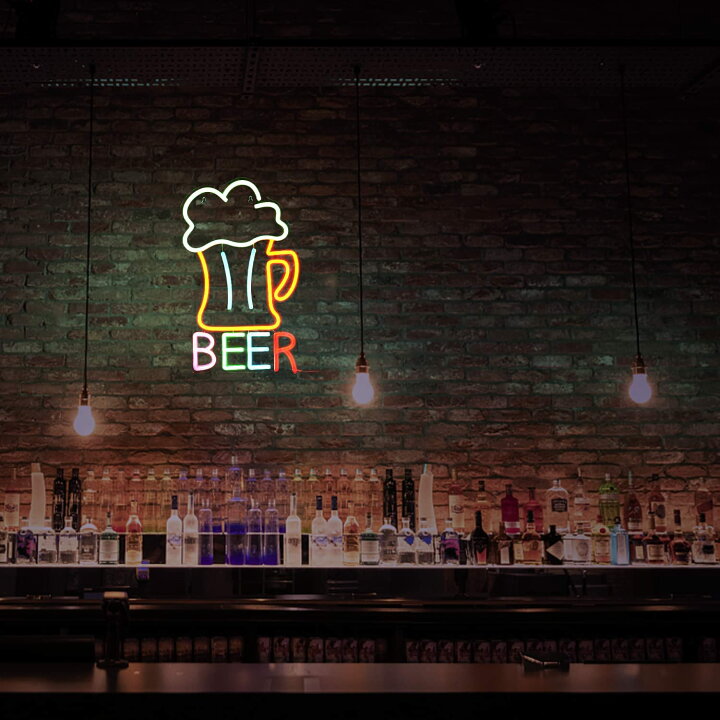 楽天市場】ネオンサイン ビール 壁掛け LEDネオンライト BEERネオン 
