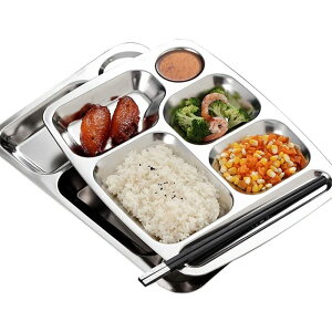 【ポイント 5倍UP !】2個セット ディナープレート 分割トレイランチトレイ フードプレート 食堂 職場 キャンプ ランチ 6in1 ステンレス