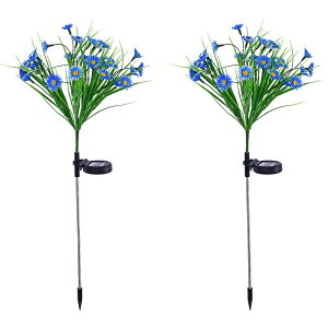 【ポイント 5倍UP !】2本セット ソーラーライト LED デイジー 造花 埋め込みライト かわいい 屋外ガーデンデコレーションライト イルミネーションライト 環境にやさしい 省エネ 防水 防水 庭