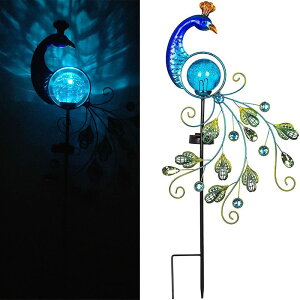 【ポイント 5倍UP !】ソーラーライト LED クジャク 屋外ガーデンデコレーションライト 埋め込みライト イルミネーションライト ソーラーパネル付き 環境にやさしい 省エネ 防水 防水 庭園 芝