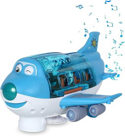 回転電動おもちゃ飛行機 ライトエフェクト付き 乗り物飛行機おもちゃ 360°回転飛行機 クロールおもちゃ 子供通用 子供へ誕生日プレゼント（3歳以上）