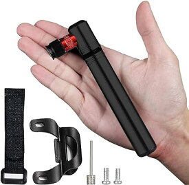 自転車 空気入れ 軽量 ミニエアポンプ 米式/仏式/英式バルブ対応 高圧120PSI 携帯ポンプ ボール/浮き輪/風船など適用 収納便利 バルブ交換不要