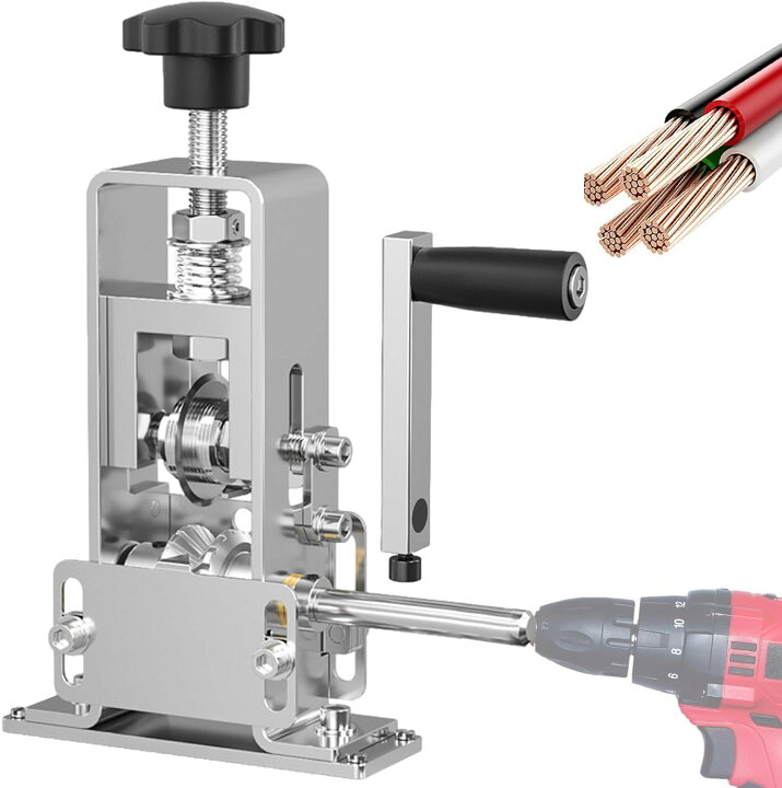 ワイヤーストリッパー 手動剥線機 Φ2-20mmワイヤー適用 電線皮むき工具 ハンドル付 スムーズに剥ける  スムーズに剥ける 銅線のリサイクル用 ネジ/G型クリップ卓上固定 ケーブル剥離機  銅線のリサイクル用 電線の被覆剥がし/カット/切断 ワイヤー適用 家庭・業務用