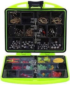 釣り具 釣りルアーセット 小物 セット 海釣り道具 多種類 一式 仕掛け 釣り針 フック ビーズ スイベルなど付属 ケース付き 便携式 初心者 フィッシングツール 釣りアクセサリー