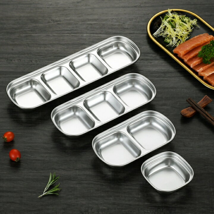 楽天市場】仕切皿 韓国食器 小皿 ステンレス 2連3連4連 薬味皿 漬物 