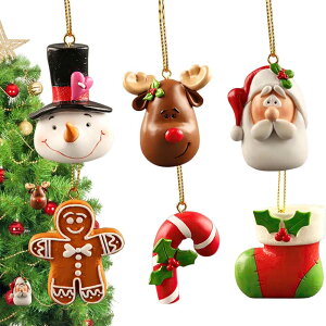 6個セット クリスマス 飾り 樹脂装飾 雪だるま 装飾 オーナメント グッズ 置物 インテリア 景品 ディスプレイ オブジェ 置物 リスマスツリー デコレーション かわいい おしゃれ サンタ 北欧