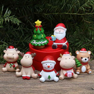 7個セット サンタ クリスマス 飾り クマ 樹脂装飾 雪だるま 装飾 オーナメント グッズ 置物 インテリア 景品 ディスプレイ オブジェ 置物 リスマスツリー デコレーション かわいい おしゃれ