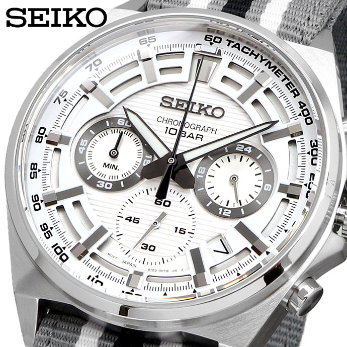 クロノグラフ ウォッチ 人気 時計 セイコー 腕時計 SEIKO タキメーター [並行輸入品] 海外モデル SSB401P1 メンズ カジュアル ビジネス 100M防水 メンズ腕時計