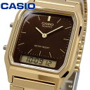 CASIO 腕時計 カシオ 時計 ウォッチ チープカシオ チプカシ アナデジ クオーツ ヴィンテージシリーズ ユニセックス デュアルタイム ゴールド×ブラウン AQ-230GA-5AMQY [並行輸入品]