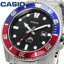 CASIO 腕時計 カシオ 時計 ウォッチ CASIO カシオ 逆輸入モデル クォーツ カジキマグロ ダイバー 200M ブルー×レッドベゼル メタルバンド MDV-106DD-1A2V [並行輸入品]