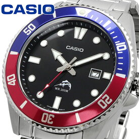 CASIO 腕時計 カシオ 時計 ウォッチ CASIO カシオ 逆輸入モデル クォーツ カジキマグロ ダイバー 200M ブルー×レッドベゼル メタルバンド MDV-106DD-1A2V [並行輸入品]