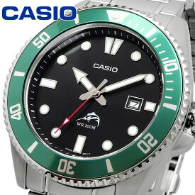 CASIO 腕時計 カシオ 時計 ウォッチ CASIO カシオ 逆輸入モデル クォーツ カジキマグロ ダイバー 200M グリーンベゼル メタルバンド MDV-106DD-1A3V [並行輸入品]