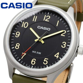 【お買い物マラソン期間限定!! 店内ポイント最大66倍!!】 CASIO 腕時計 カシオ 時計 ウォッチ チープカシオ カシオスタンダード 海外モデル アナログ クォーツ ブラックダイヤル モスグリーンレザーバンド メンズ MTP-B160L-1B2V [並行輸入品]