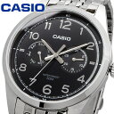 CASIO 腕時計 カシオ 時計 ウォッチ チープカシオ チプカシ マルチカレンダー 7連ベルト シンプル メンズ シルバー×ブラック 海外モデル MTP-E340D-1AV [並行輸入品]