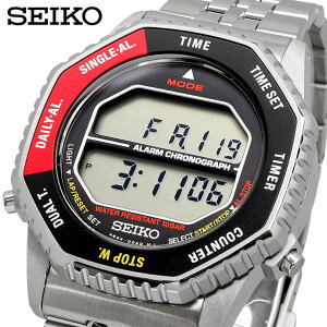 SEIKO ���g�R�[�� Rotocall �����f�U�C�����f�� �f�W�^�� �N�I�[�c �r���v SMGG19P1 ���j�Z�b�N�X �V���o�[ ���b�h×�u���b�N�x�[�� [���s�A���i]
