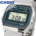CASIO 腕時計 カシオ デジタル ヴィンテージシリーズ A158WEM-3 メッシュメタルバンド ユニセックス ダークブルーグリーン 海外モデル [並行輸入品]