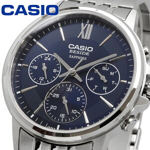 CASIO �J�V�I BESIDE �N�I�[�c �����Y �r���v �T�t�@�C�A�K���X BMS-300D-2AV �X�e�����X���C�o���h ���� 24���ԕ\�� �l�C�r�[ �C�O���f�� [���s�A���i]