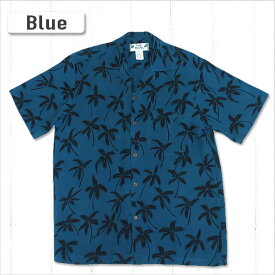 【メンズアロハシャツ】TWO PALMS ヤシの木柄〔シャツ 柄シャツ 総柄 ハワイ 半袖 リゾート 旅行 かりゆしウェア クールビズ 大きいサイズ 〕M501R-Palm-Trees-r無料ラッピング 送料無料