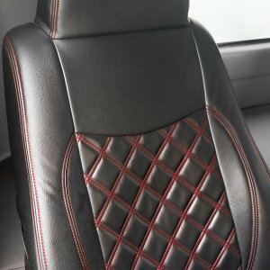 クリッパー リオ DR17W シートカバー レッドステッチ 前後セット レザー キルト ハイブリット 日産 内装 レッド 赤 艶無し PVCレザー カスタム おしゃれ 1台分 R6.4 E G
