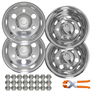 ホイールライナー ホイールカバー 17.5インチ 16インチ 6穴 135 ステンレス 汎用 メッキ 前後 四輪セット 4トン タイヤ カバー いすゞ 日野 三菱 ホイール ライナー トラック 鏡面