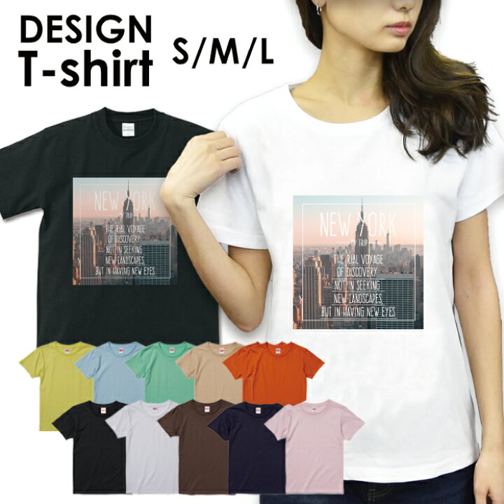 楽天市場 送料無料 Tシャツ レディース 半袖 トップス プリントtシャツ Tee アメカジ サーフ Surf カジュアル ティーシャツ S M L 安い ニューヨーク Ny アメリカ 白黒 モノクロ Pixy