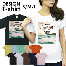 送料無料 tシャツ レディース 半袖 トップス プリントTシャツ tee アメカジ サーフ surf カジュアル ティーシャツ S M L 安い ハワイ ハワイアン ビーチ サマー 西海岸 カリフォルニア