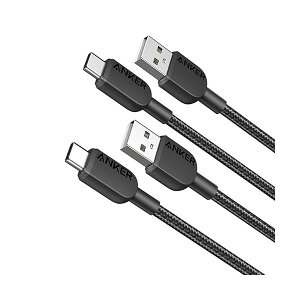 �i�܂Ƃ߁j �A���J�[�W���p�� ANKER 310 ���ϋv�i�C���� USB-C��USB-A �P�[�u�� 0.9m �u���b�N B81G50111�p�b�N�i2�{�j �y×2�Z�b�g�z