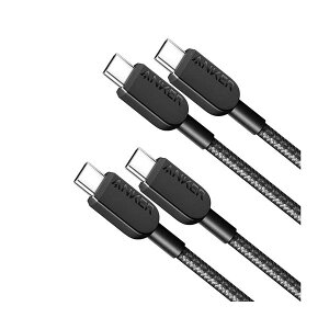 �A���J�[�W���p�� ANKER 310 ���ϋv�i�C���� USB-C��USB-C �P�[�u�� 0.9m �u���b�N B81E50111�p�b�N�i2�{�j