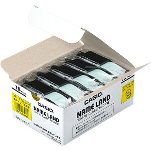 �J�V�I CASIO �l�[�������h NAME LAND �X�^���_�[�h�e�[�v 18mm×8m ��/������ XR-18YW-5P-E 1�p�b�N(5��)