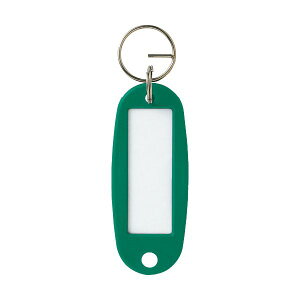 (まとめ) オープン工業 キーホルダー名札 ハードタイプ 緑 KH-50-10-GN 1袋(10枚) 【×5セット】