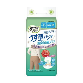 (まとめ) 日本製紙クレシア 肌ケア アクティ うす型パンツ 消臭抗菌プラス M-L 1パック(18枚) 【×5セット】