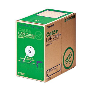 �G���R�� EU RoHS�w�ߏ���LAN�P�[�u��(Cat5e �P��) �z���C�g 300m LD-CT2/WH300/RS 1�{